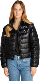 Calvin Klein Cazadora acolchada Mujer Down Shine brillante, Negro (Ck Black), XS