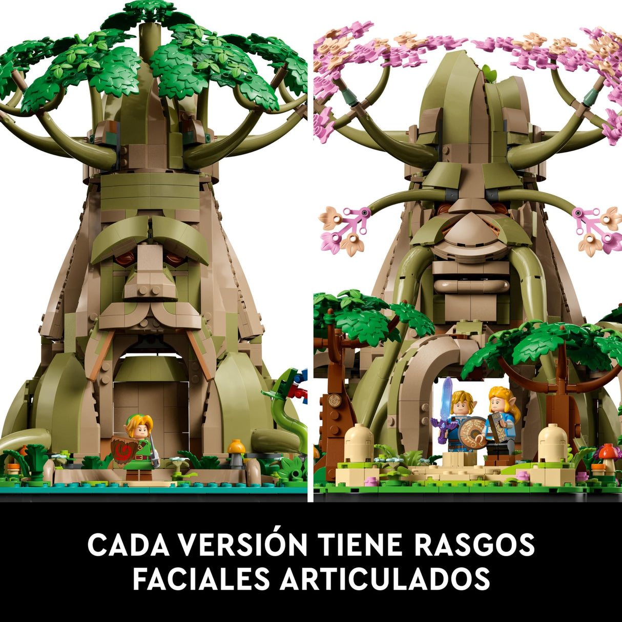LEGO The Legend of Zelda Gran Árbol Deku “2 en 1”, Kit de Maquetas para Adultos con Zelda y 3 Minifiguras de Link, Regalo para Fans de los Videojuegos Ocarina of Time y Breath of The Wild 77092