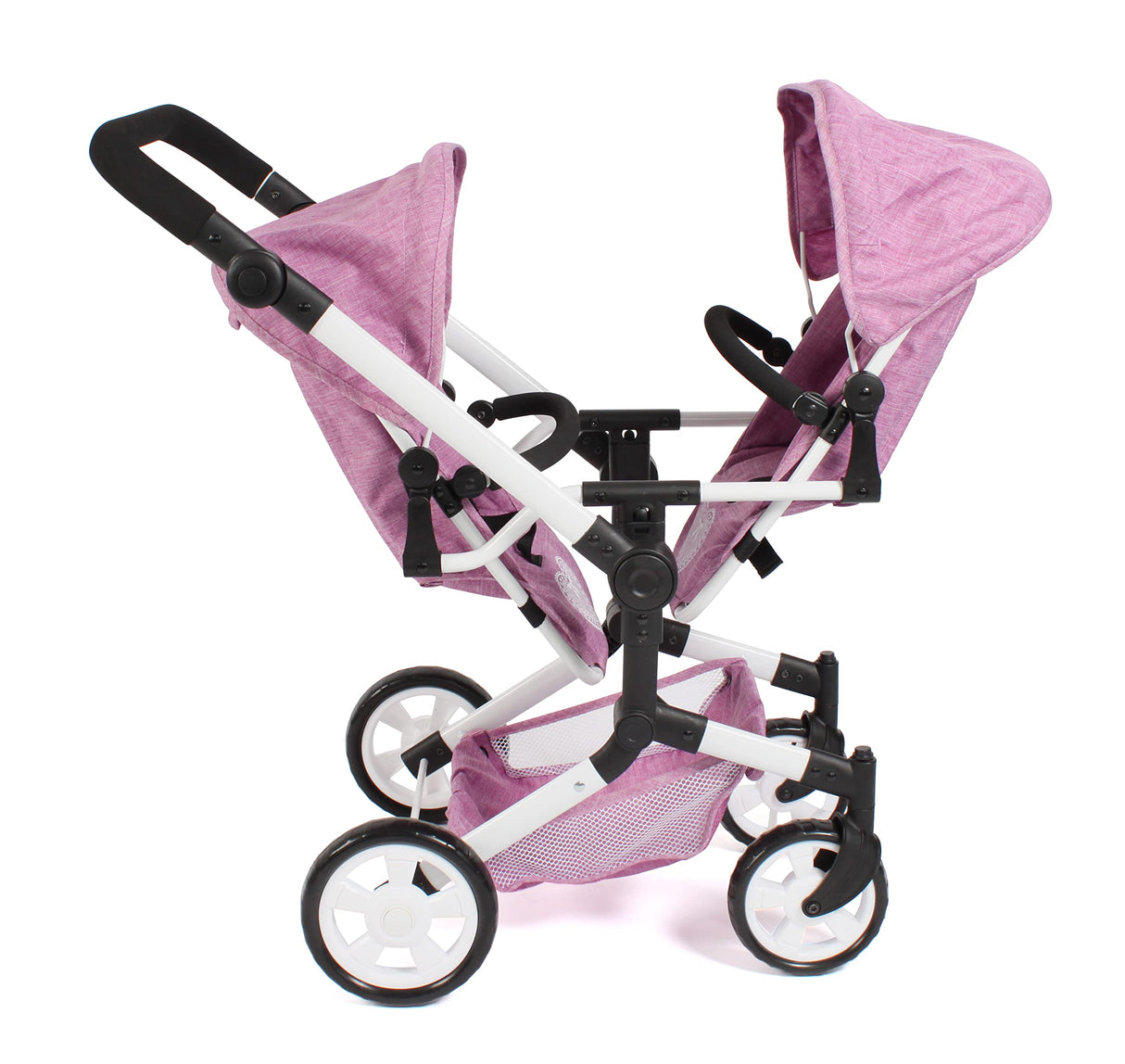 Bayer Chic 2000 - Cochecito para muñecas Linus Duo para niños de 4 a 8 años, Color Rosa Vaquero, 690-62