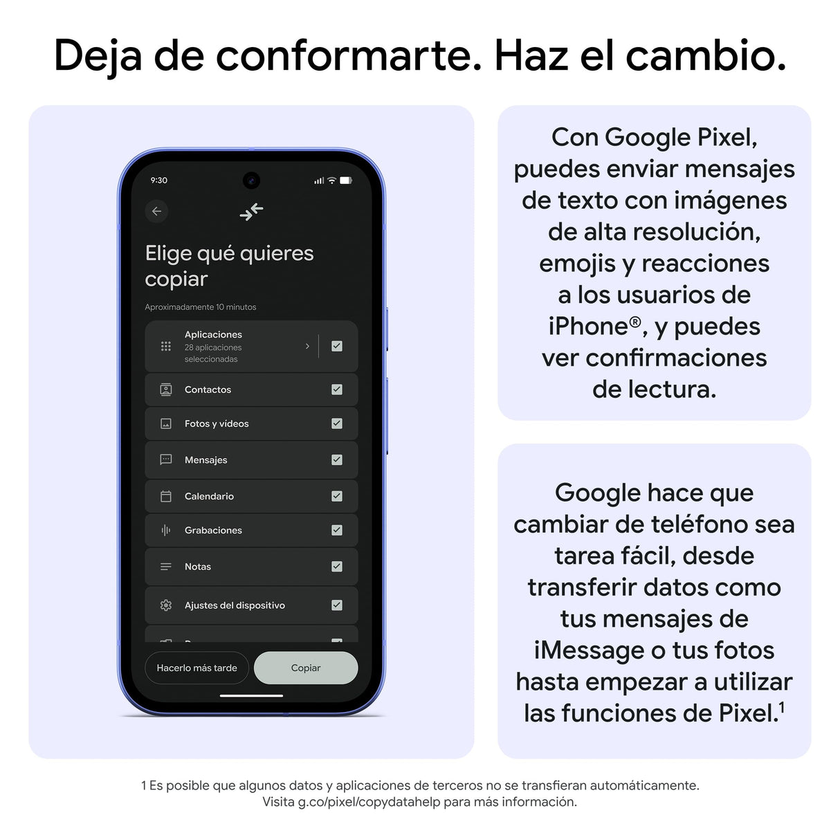 Google Pixel 10a - 7 años de Nuevas actualizaciones y Funciones, más de 30 Horas de batería, Asistente de Cámara, Gemini Live, Seguridad de Pixel - Lavanda, 256GB