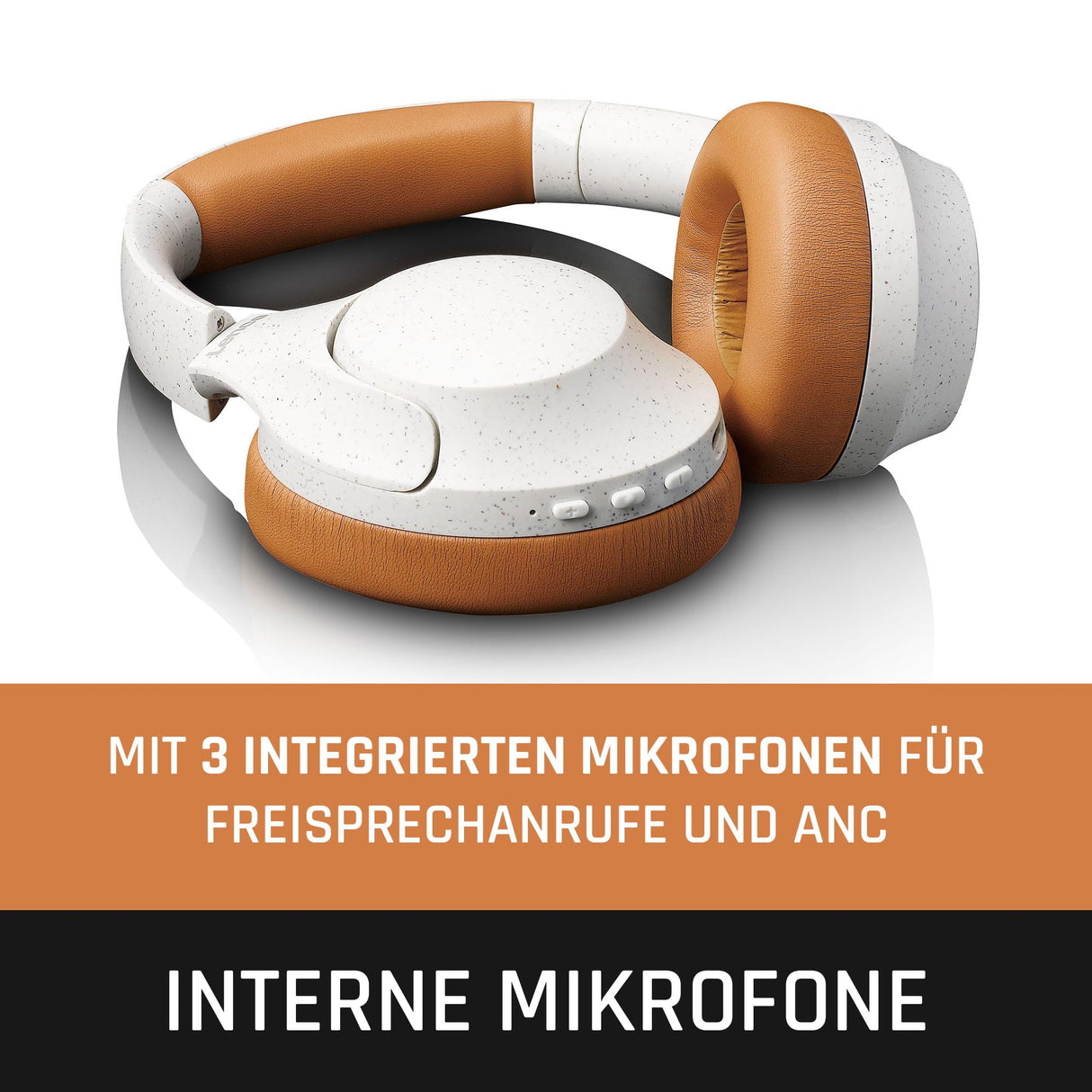 Lenco HPB-830 - Auriculares Bluetooth Over-Ear - ANC Active Noise Cancelling - Batería Bluetooth 5.3-400mAh - Entrada USB-C - Ecualizador a través de App - Gris
