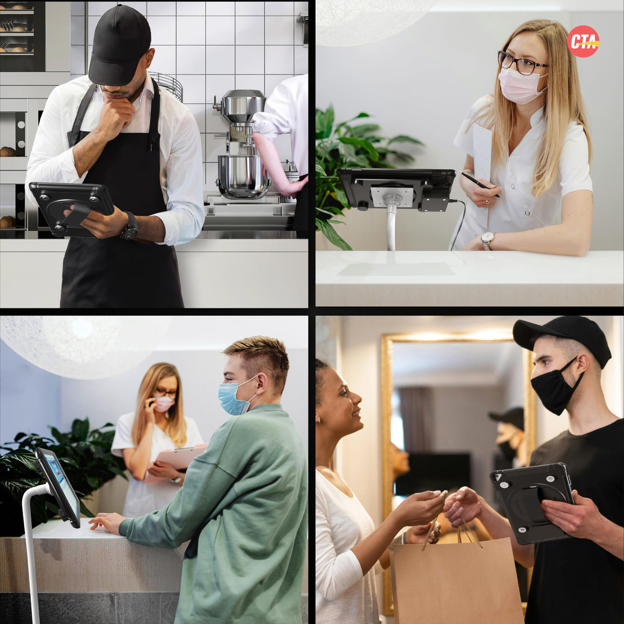 CTA Digital: Funda de Carga inductiva para iPad 7 y 8 de 10,2 Pulgadas, iPad Pro de 10,5 Pulgadas, iPad Air 3 – Negro.
