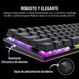 Corsair K70 PRO MINI WIRELESS RGB 60% Teclado Mecánico para Juegos - Interruptores CHERRY MX RED Intercambiables - PBT Double-Shot - Compatible con iCUE - PC, Mac, PS5, PS4, Xbox - QWERTY ES - Negro