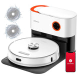 Ultenic T10 Pro Robot Aspirador Autovaciado con Esterilización UV, 60 Días Manos Libres, Robot Fregasuelos LiDAR Navegación 4000Pa, 2 Fregona Giratoria, Auto-Ajuste Potencia para Alfombra