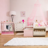 Relaxdays Perchero Infantil, 5 Compartimentos, Colgador de Ropa Niñas, con Gancho y Espejo, 107 x 97,5 x 61 cm, Rosa, Tablero de Fibras