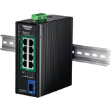 TRENDnet, TI-BG5091, Switch PoE++ DIN-Rail Industrial de 9 Puertos 2.5G con Puerto SFP+ 10G, multigigabit, 8 Puertos PoE++ 2.5G, 1 Puerto SFP+ 10G, presupuesto de Potencia PoE de 480 W, 60 Gbps