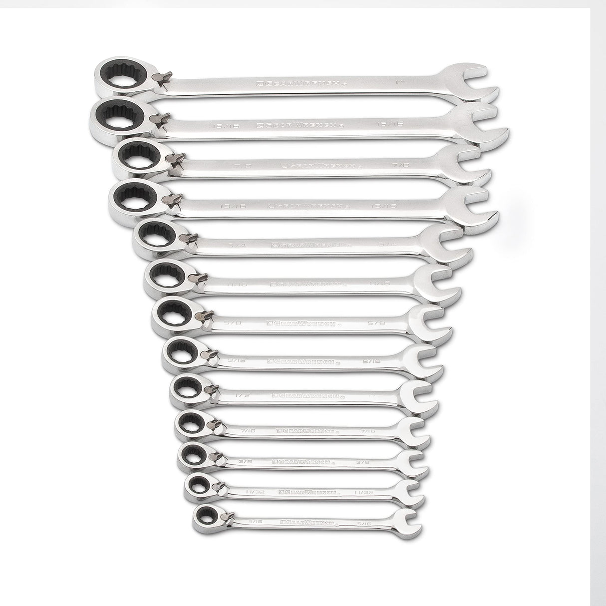 GearWrench 9509 13-Piece SAE Reversible Combination Ratcheting Wrench Set