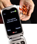 TTfone TT970 Whatsapp 4G Pantalla Táctil Teléfono de tapita y Botones Grandes – con Cámara de 8MP y Botón de Asistencia de Emergencia, Compatible con Audífonos y – Fácil y Simple de Usar (Solo)