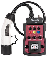 Testboy TV 900 Adaptador para la comprobación de Estaciones de Carga para Coches eléctricos, Enchufe Tipo 2 (conexión para un comprobador de instalaciónes o un multímetro), Negro/Rojo
