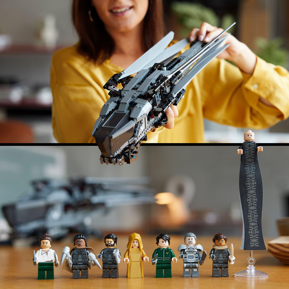 LEGO 10327 Icons Dune: Atreides Royal Ornithopter, Maqueta para Adultos, Artículo de Coleccionista, Regalo para Cinéfilos a Partir de 18 Años, 8 Minifiguras: Paul Atreides, Chani, Barón Harkonnen