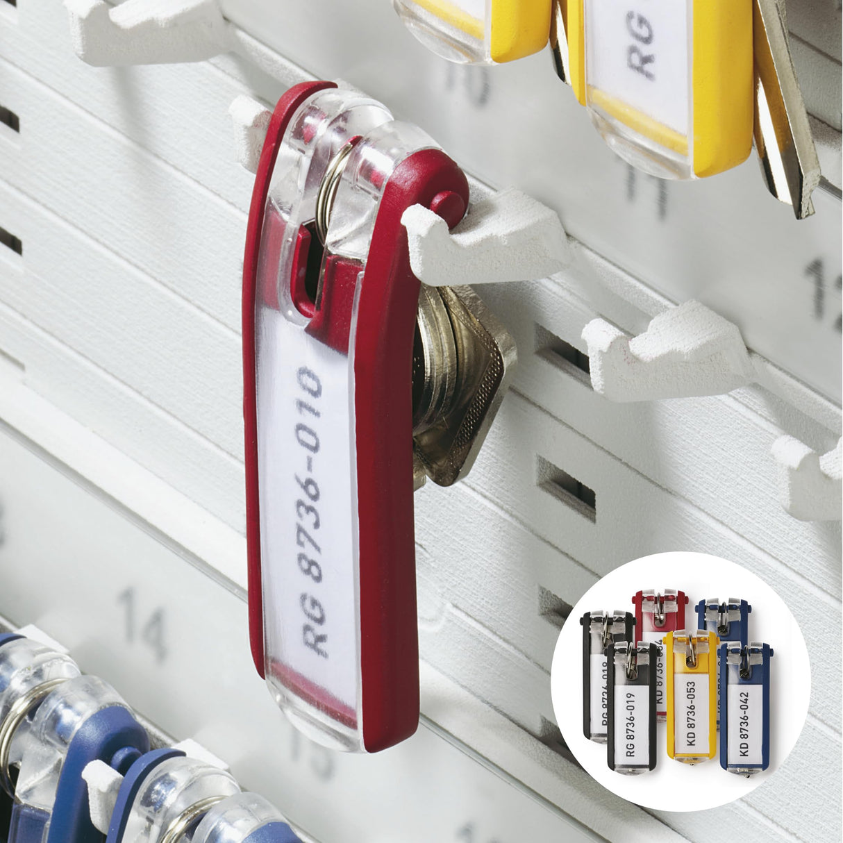 Durable 196823 Armario de llave KEY BOX CODE 54 con cerradura de combinación y ranura para 54 llaves, plateada