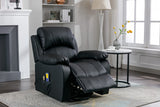 Astan Hogar Sillón Relax con Función Auto-Ayuda (Levanta Personas), Reclinación Eléctrica, Masaje Y Termoterapia, Modelo Ramón AH-AR30930NG, Negro,