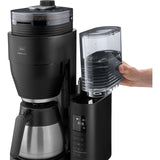 Melitta AromaFresh Pro X Therm - Cafetera de goteo con molinillo integrado, cafetera de filtro con jarra térmica y depósito de agua extraíble, máquina de café para hasta 8 tazas, negro