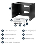 StarTech.com Rack de Pared 8U Panel de Conexiones - 34,93 cm de Profundidad - Armario Rack (19") para Servidores y Equipos de Red Poco Profundos - Rack 8U con Capacidad de carga: 36,3 kg (WALLMOUNT8)
