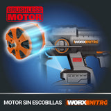 WORX Martillo ligero batería 20v Máx.| WX381 | Motor sin escobillas | SDS-Plus | Taladro, percutor y demolición | 2J de impacto | Batería 4Ah y maletín | Antivibración y alto rendimiento