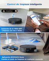 ECOVACS DEEBOT X9 Pro Omni Robot Aspirador y friegasuelos, 16 600 Pa, Ultrafino, fregado con mopa y autolavado inst, OZMO Roller, ZeroTange 3.0, TruEdge 2.0, Secado Aire Cal, Negro