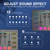 FIFINE Mezclador de Audio, RGB Streaming Gaming Audio Mixer PC con Interfaz de XLR, Gaming Audio Mixer con Control Individual, Control de Volumen, Botón de Silencio, Alimentación Phantom de 48V