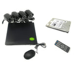 TEMPO DI SALDI Kit de videovigilancia DVR de 4 Canales + 4 cámaras infrarrojas + Disco Duro 500 GB
