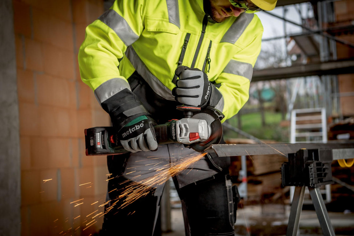 metabo Amoladora angular inalámbrica WVB 18 LT BL 11-125 Quick - 18 V, 125 mm de diámetro de disco - Motor sin escobillas, regulación de velocidad, tuerca de liberación rápida, sistema de freno