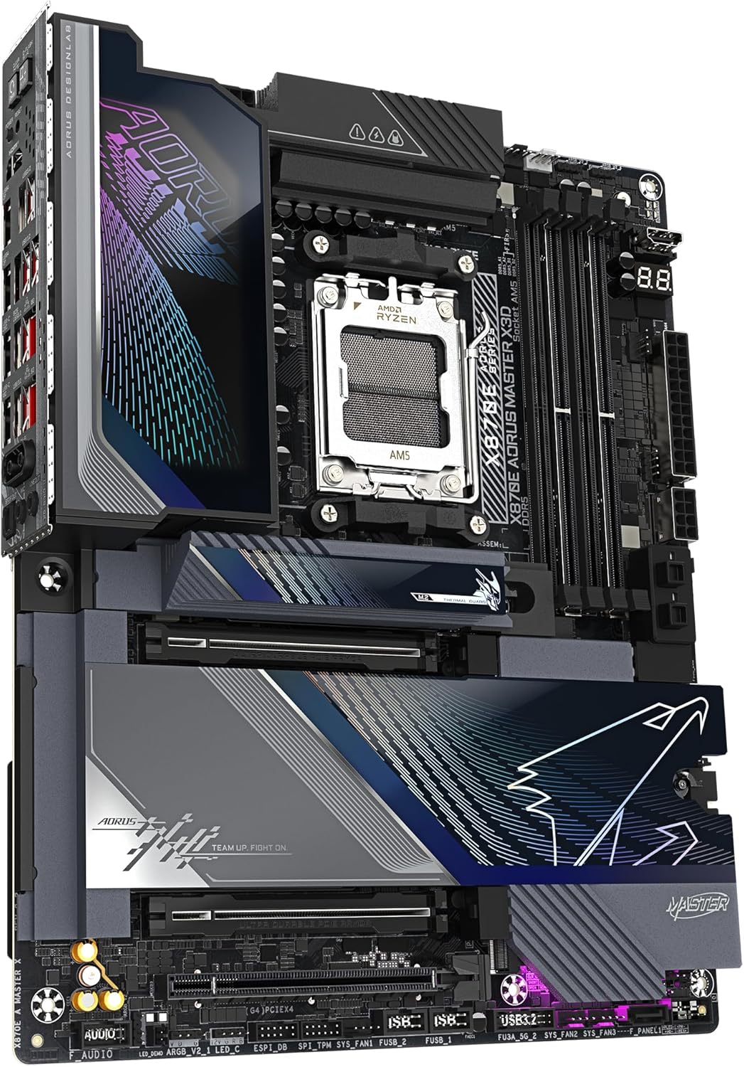 GIGABYTE X870E AORUS Master X3D Motherboard - Supports AMD Ryzen 9000 Processors, 18+2+2 Phase Digital VRM, up to 9000MHz DDR5 (O.C.), 2xPCIe 5.0 + 3xPCIe 4.0, Wi-Fi 7, 10GbE LAN, USB 4