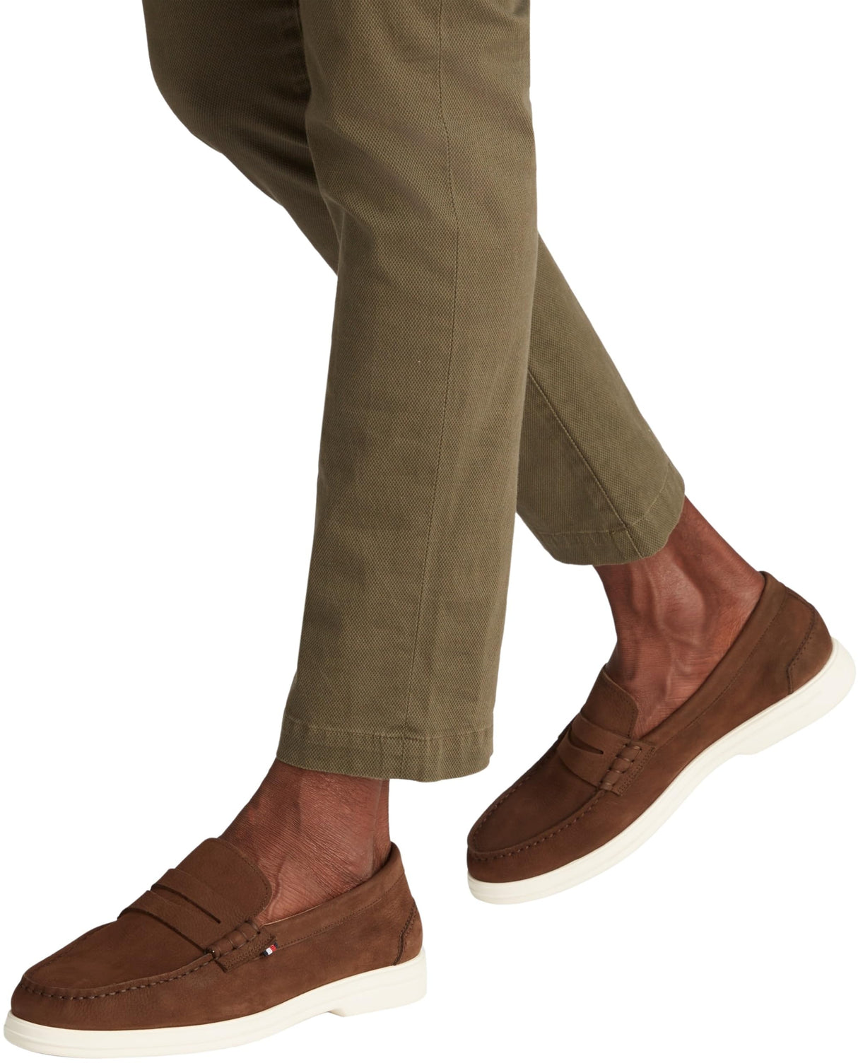 Tommy Hilfiger Mocasines Hombre Nubuck de Piel, Marrón (Legacy Brown), 44