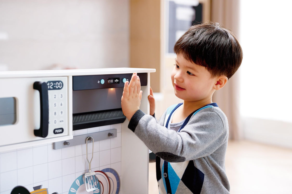 Hape Cocina Moderna Interactiva | Juguete Educativo con Luces, Sonidos y Accesorios | 3+ Años