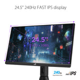 Asus ROG Strix XG259CM - Monitor Gaming (24,5 Pulgadas, 2560x1080, 240 Hz, 1ms (GTG), Fast IPS, Extreme Low Motion Blur Sync, USB de Tipo C, 120% sRGB, G-Sync, Soporte KVM y Rosca para trípode)
