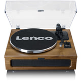 Lenco Tocadiscos LS-410 - Tocadiscos Bluetooth - Altavoces Integrados de 40 W RMS - Tracción por Correa - Preamplificador - Salida RCA y Entrada AUX - Madera LS-410WA Marrón