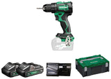 HiKOKI Akku Bohrschrauber DS18DE (18 V, 4,0 Ah Li-ion Akku, Festdrehmoment 70Nm, motor sin escobillas, control de fuerza reactivo, 22 Drehmoment-Einstellungen, LED, Zubehör, im Transportkoffer)