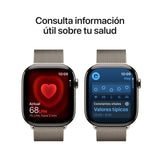 Apple Watch Series 11 GPS+Cellular con Caja de Titanio Natural de 46 mm y Pulsera Milanese Loop en Color Natural-Talla M/L.Calidad del Sueño,monitores de entreno y Salud,Pantalla Siempre Activa