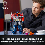 LEGO Icons Optimus Prime, Maqueta para Construir para Adultos, Modelo 2-en-1 Transformers, Robot y Camión, Idea de Regalo para Hombres y Mujeres 10302