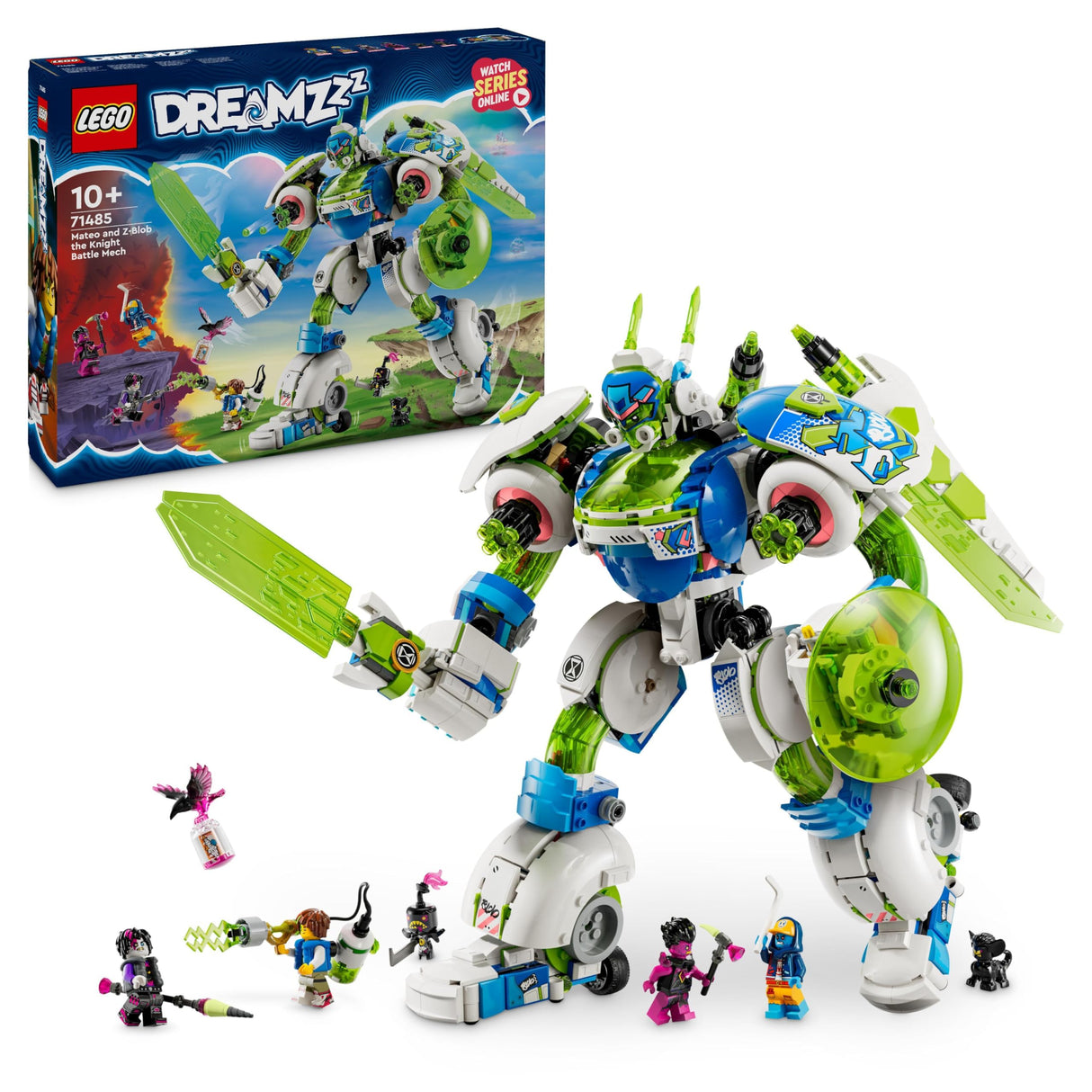 LEGO DREAMZzz 3 en 1 Mateo y Z-Blob Caballero Meca de Combate Robot y Lanzadera Espacial de Juguete de Construcción, Regalo para Niños y Niñas de 10 Años o Más, Juego Creativo con 4 Minifiguras 71485