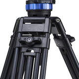 Benro Trípode de Video de Aluminio de Doble Etapa A673TM y Cabeza S8PRO, Cuenco de 75 mm, 3 Secciones de Pata, Bloqueo de Palanca giratoria