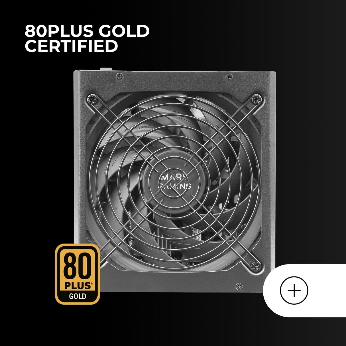 Mars Gaming MPB1000P, Fuente Alimentación Modular ATX 3.0 1000W, 10 Años Seguridad, 80Plus Gold, Ventilador 14cm AI-RPM, Condensadores Japoneses, Soporte PCIe 5.0 y APFC, Tecnología DC-DC y SMD, Negro