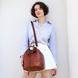 Time Resistance Bolso de Mano para Mujer de Cuero - Hecho a Mano en Italia con Cuero Auténtico de Vachetta - Bolso Ideal para Todos los Días o para Ocasiones Especiales, Coñac