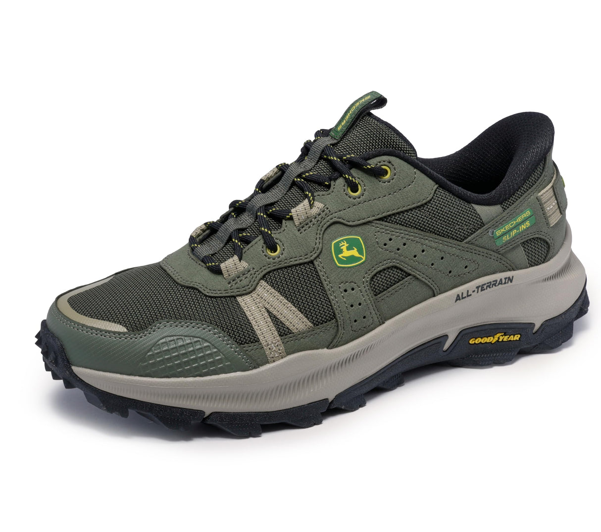 Skechers Equalizer 5.0 Trail Harvester, Zapatillas Hombre, Green Leather/Mesh, 41 EU