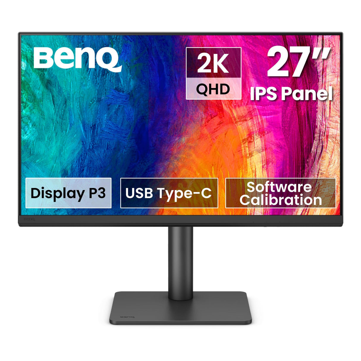 BenQ PD2706QN 27” 2K QHD (2560x1440) Monitor para diseñadores, IPS, 95% P3, 100% sRGB/Rec.709, USB-C 90W, 100Hz, calibración por Software, (MST), Panel Nano Matte antirreflejos, Ajuste de Altura