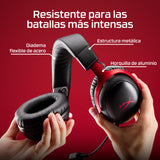 HyperX Cloud III S - Auriculares Gaming inalámbricos, Bluetooth, 2.4Ghz, PC, PS5, Xbox, Drivers 53 mm, DTS, micrófono 10mm, batería hasta 200h, Rojo-Negro