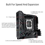 ASUS ROG STRIX Z790-I GAMING WIFI - Placa base Intel LGA 1700 Mini-ITX (VRM de 10 + 1 fases, DDR5, dos ranuras M.2, PCIe 5.0, WiFi 6E, Thunderbolt 4 y USB 3.2 Gen 2x2 tipo C)