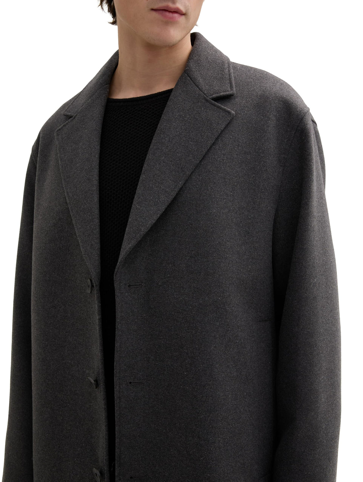 TOM TAILOR Denim Chaqueta para Hombre, 10617 – Black Grey Melange, M