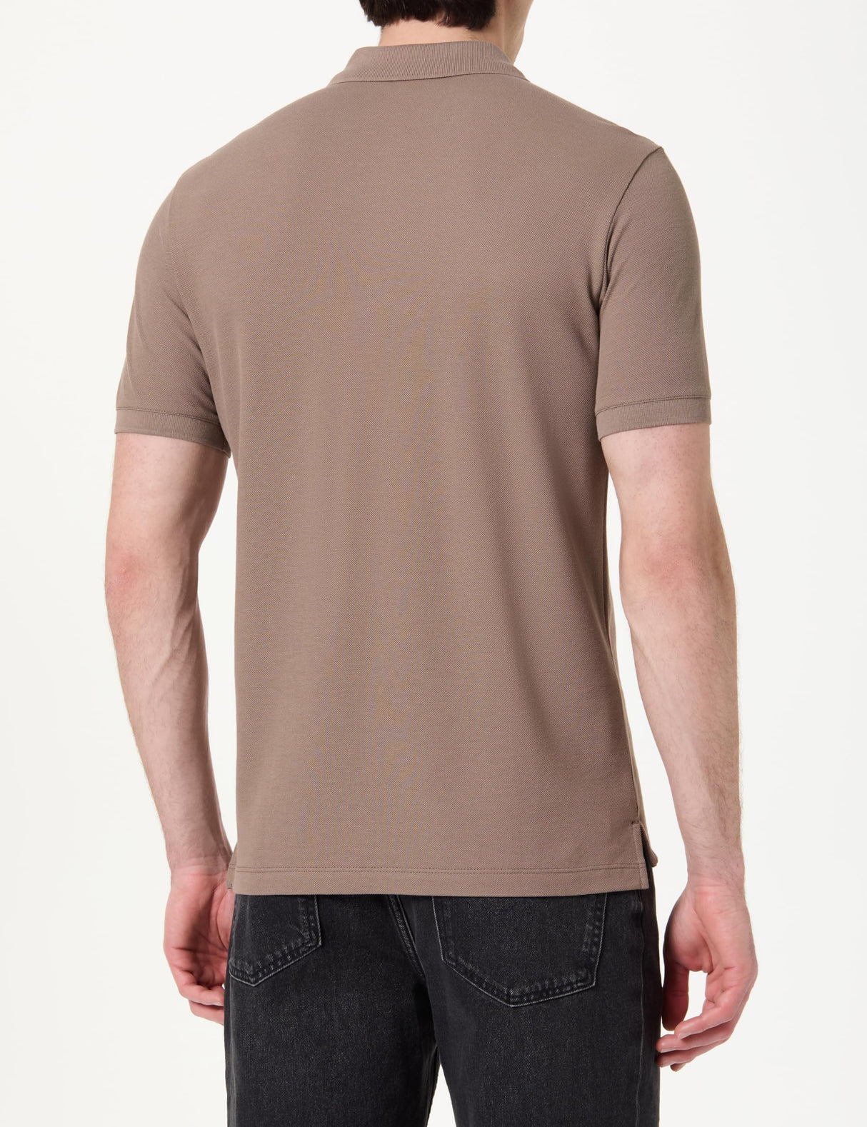 EMPORIO ARMANI Satin Label Polo Beachwear Camiseta, Nogal, XL para Hombre