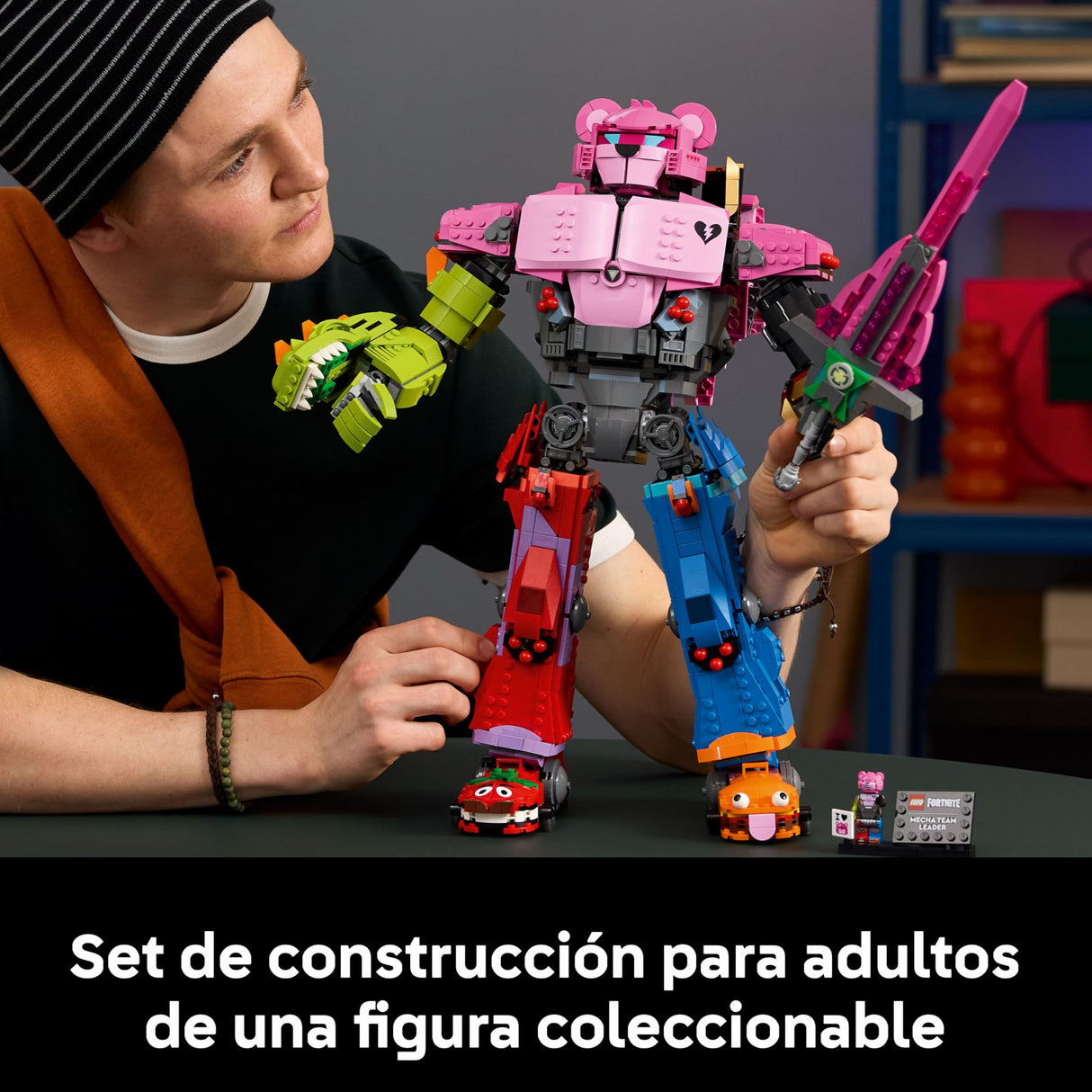 LEGO Fortnite Líder del Equipo Meca - Kit de Maquetas para Adultos para Exponer - Figura Articulada con Espada de Juguete y Minifigura - Regalo Gamer Coleccionable para Fans del Videojuego 77078