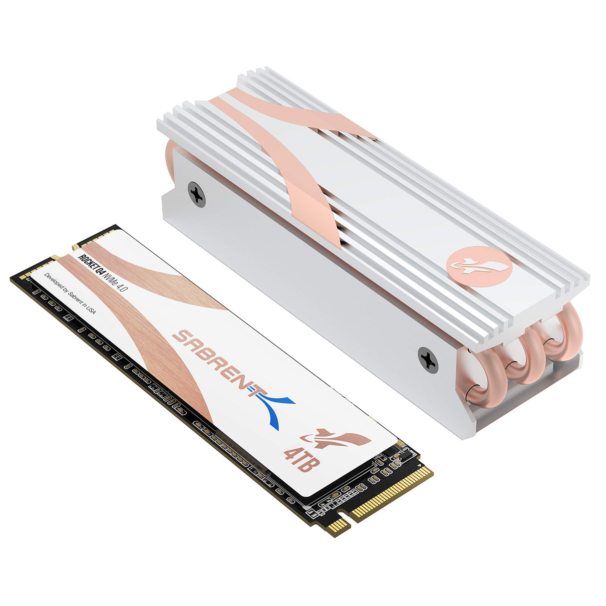 SABRENT SSD 4TB con disipador de calor, M.2 SSD 4TB, NVMe 4TB, PCIe 4.0 M.2 2280, Gen4, Velocidades internas de SSD de hasta 4900 MB/s, Rendimiento extremo, 5 años de garantía (SB-RKTQ4-HTSS-4TB)