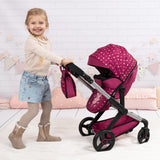 Bayer Design 17067AB Cochecito de muñeca XEO, Convertible, Regulable en Altura, Cuna de Viaje, Bolsa, Saco de Dormir, Accesorios