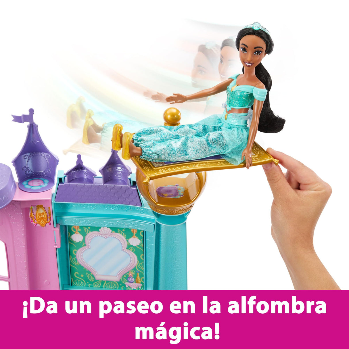 Mattel Disney Princess Castillo aventuras reales Casa de muñecas para princesas con dos pisos, muebles y accesorios, con luces y sonidos, juguete +3 años (HLW29)