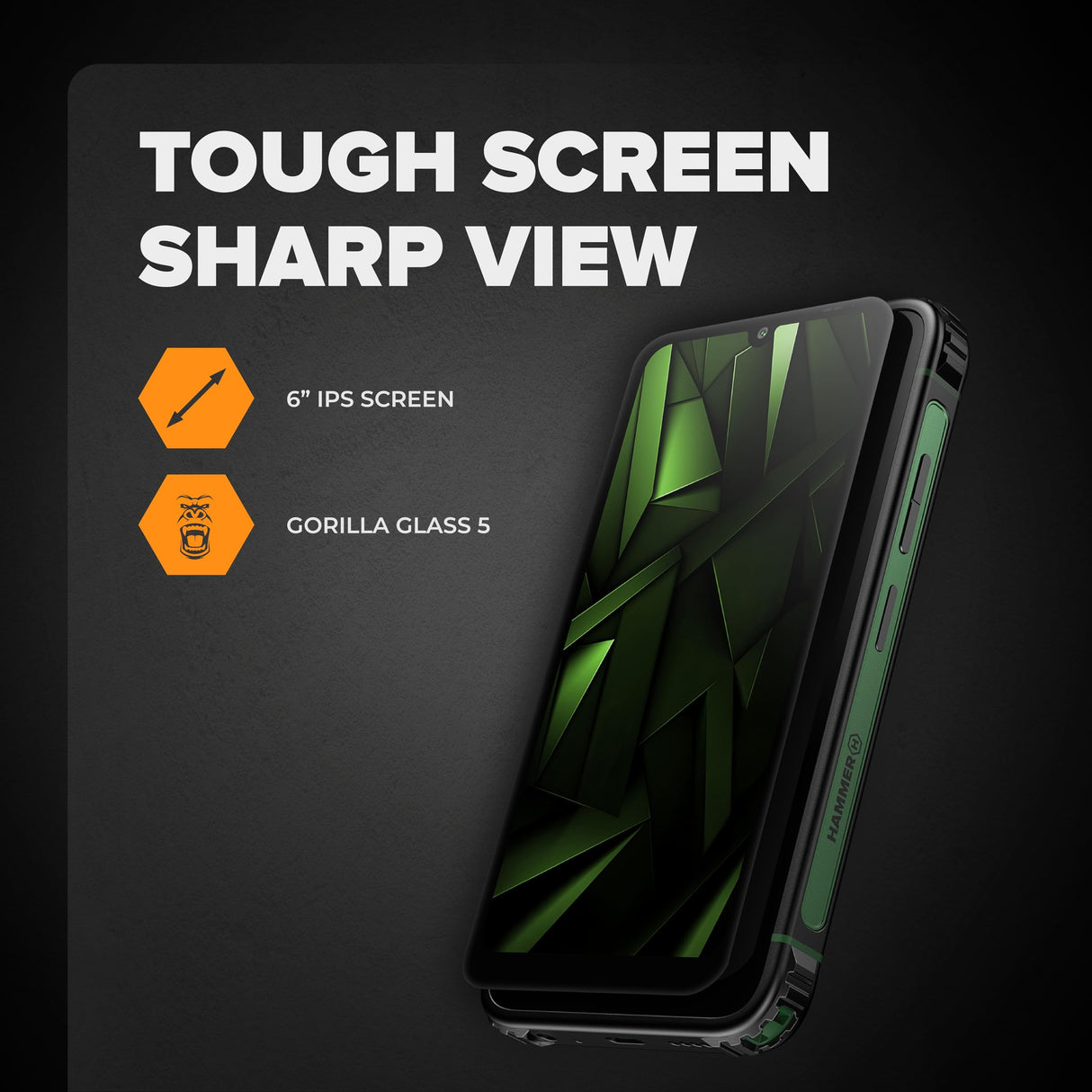 Hammer H Ranger 4G LTE, 6/128GB, Android 15, Dual-SIM, Bluetooth 5.2, NFC. 50 MPX, Omnivision, 5000 mAh, Powerbank, IP69