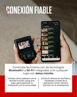 Canon Powershot V10 Starter Kit + Accesorios + Memoria 64GB, Cámara Vlogging y Streaming, Sensor 1" 20,9 MP, Vídeo 4K, Objetivo 19mm, WiFi, Bluetooth y USB-C, Pantalla Táctil Ángulo Variable, Silver