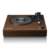 Lenco Tocadiscos LS-15WD – Recepción y transmisión Bluetooth®, 2 altavoces integrados, pastillas AT3600L, transmisión por correa, parada automática, 33/45 rpm, AUX y RCA, marrón