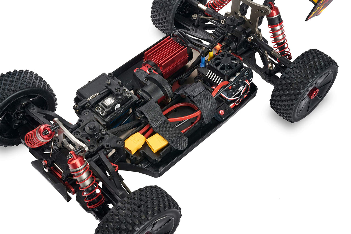 Carson 500409072 1:8 Virus Rocket 120 6S 2.4G 100% RTR - Coche teledirigido, Velocidad hasta 120 km/h, Incluye Pilas y Mando a Distancia, 4 WD, a Prueba de Salpicaduras, Color Amarillo y Negro