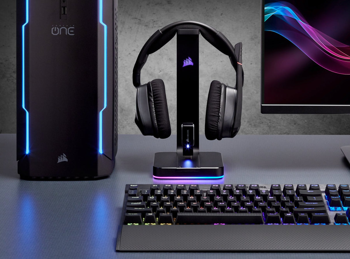 Corsair ST100 RGB Premium, Soporte de Auriculares, Negro
